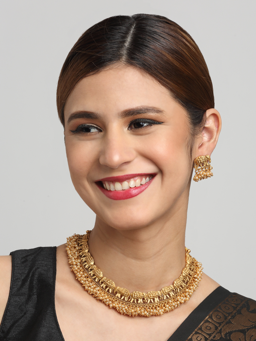 YouBella Jewellery Celebrity Inspired Gold Plated Necklace Jewellery Set for Girls and Women